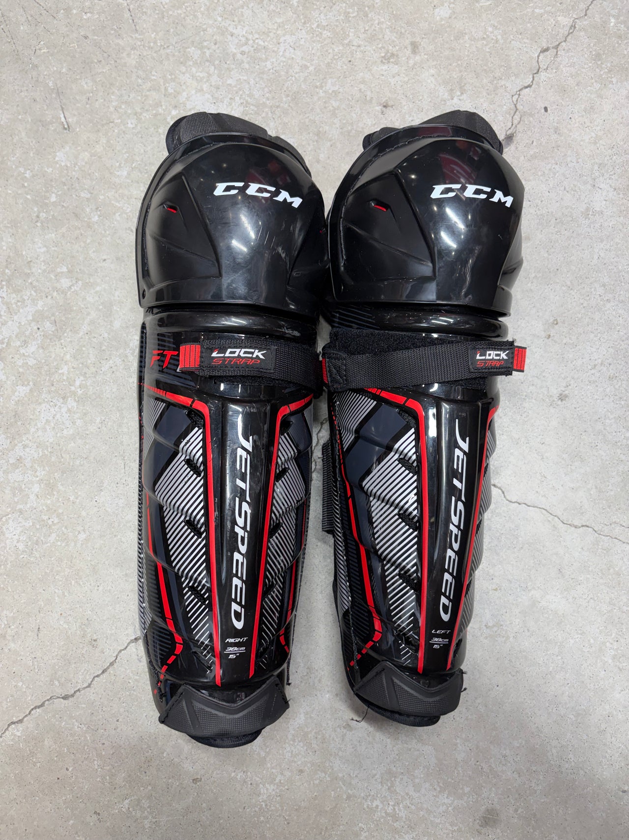 15” Senior CCM FT1 Pro Shin Guards (New) Pro Stock