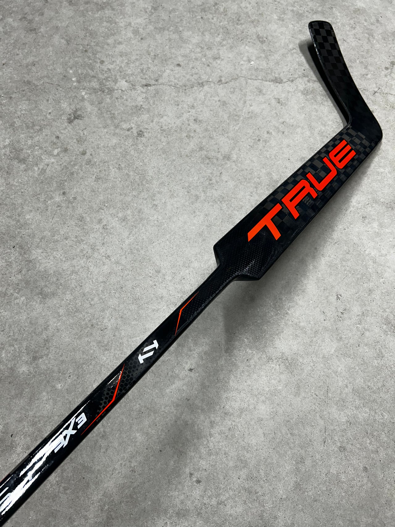 Left Hand 26” True 9X3 Catalyst Pro Stock Goalie Stick Black / Orange