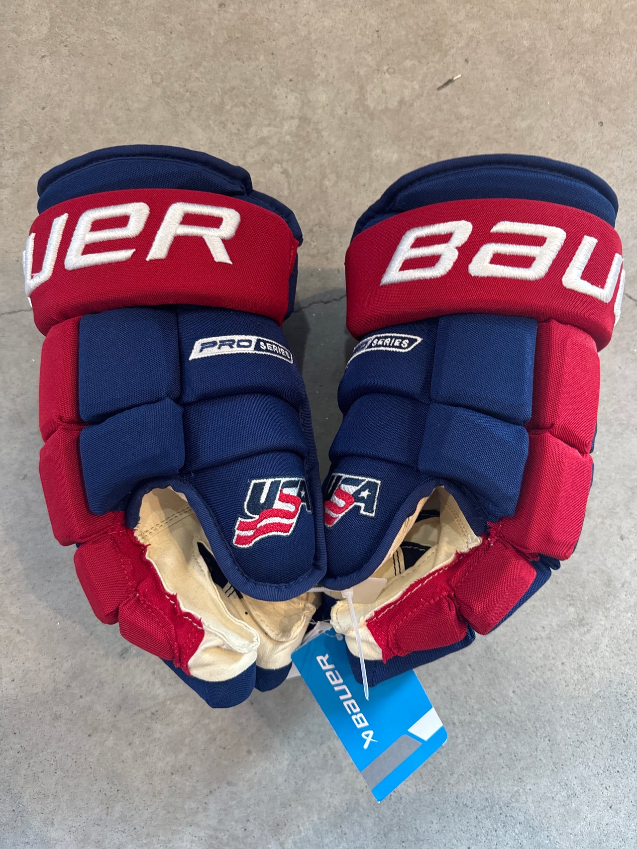 14” Bauer 4 Roll Custom Pro Team USA Hockey Gloves New