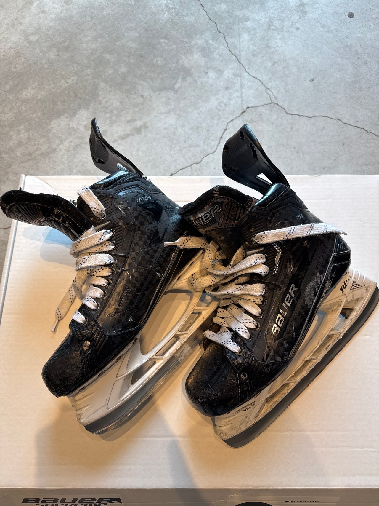 Bauer Mach Skate Used Size 10 Fit 2 Ohio State Pro Stock