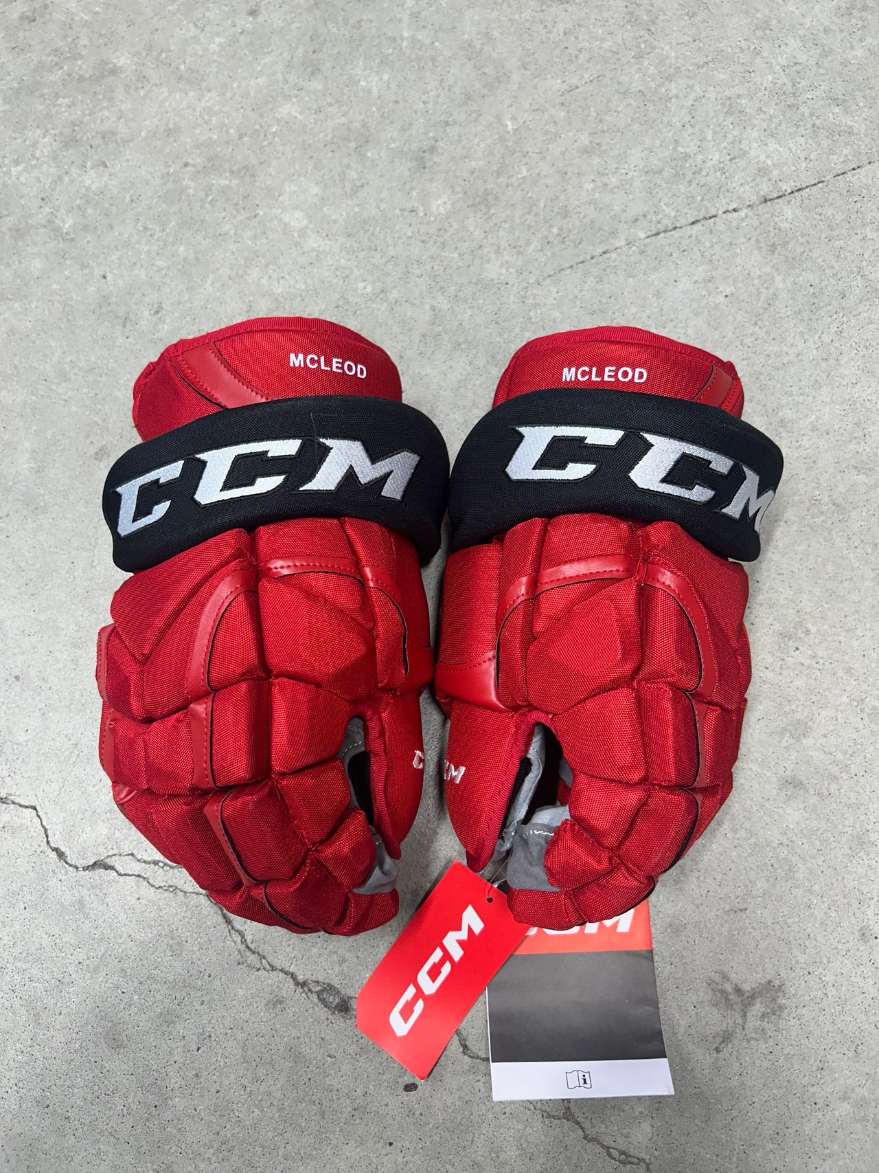 14” CCM HG 12 Pro NHL Carolina Hurricanes Hockey Gloves (New)