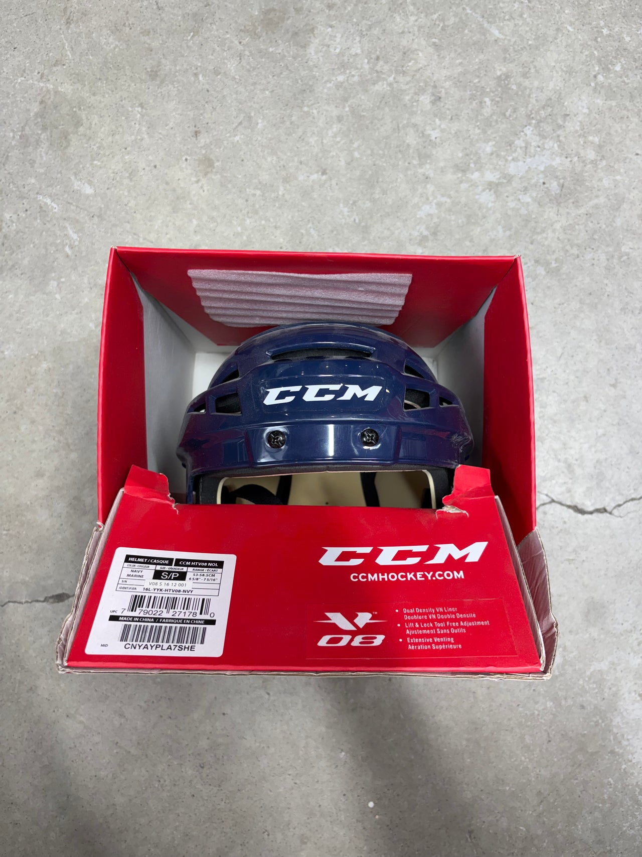 Small CCM V08 Winnipeg Jets Pro Stock Helmet (New)