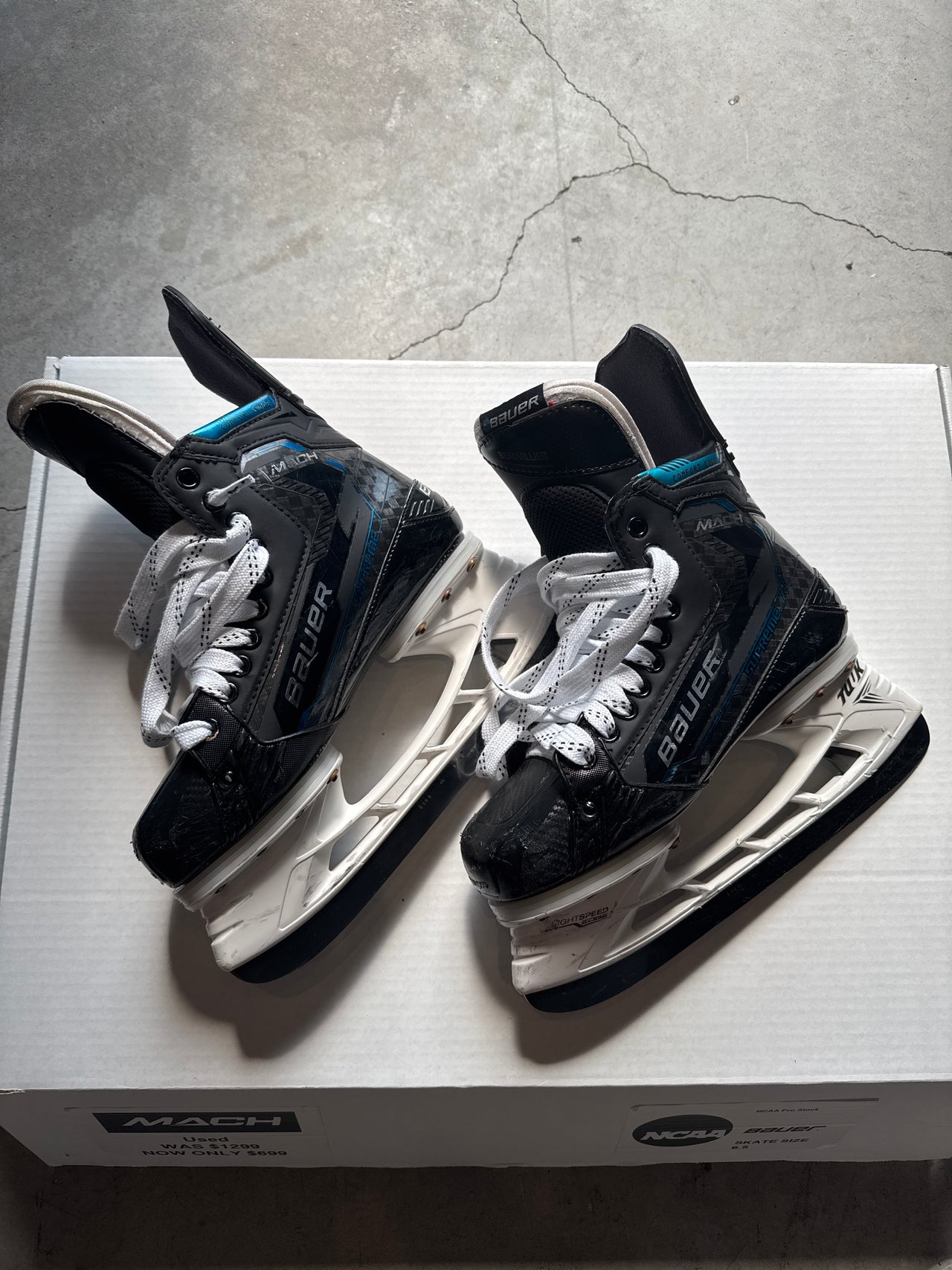 Bauer Mach Skate Used Size 6.5 Regular Width NCAA Pro Stock