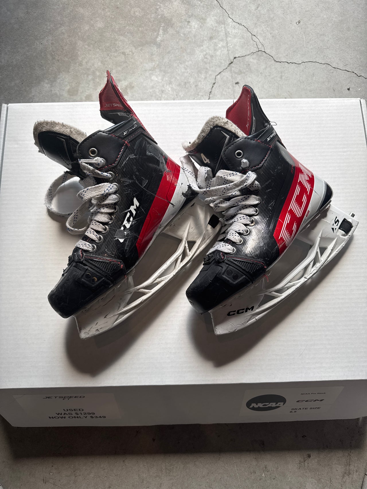 CCM FT4 Pro Skate Used Size 6.5 Regular Width NCAA Pro Stock