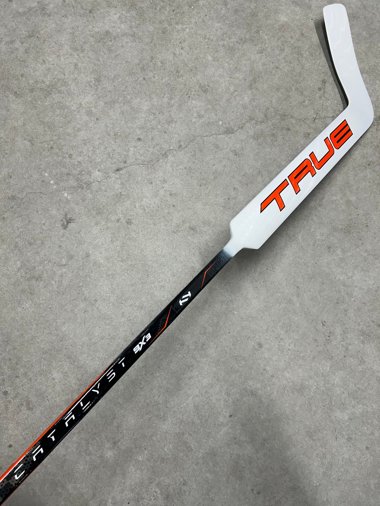 Left Hand 27” True 9X3 Catalyst Pro Stock NHL Goalie Stick Black/Orange/White
