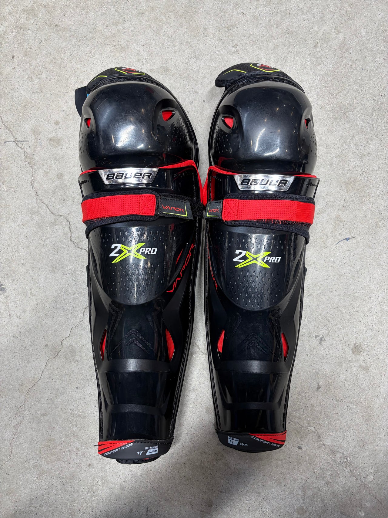 17” Senior Bauer Vapor 2X Pro Shin Guards (New) Pro Stock