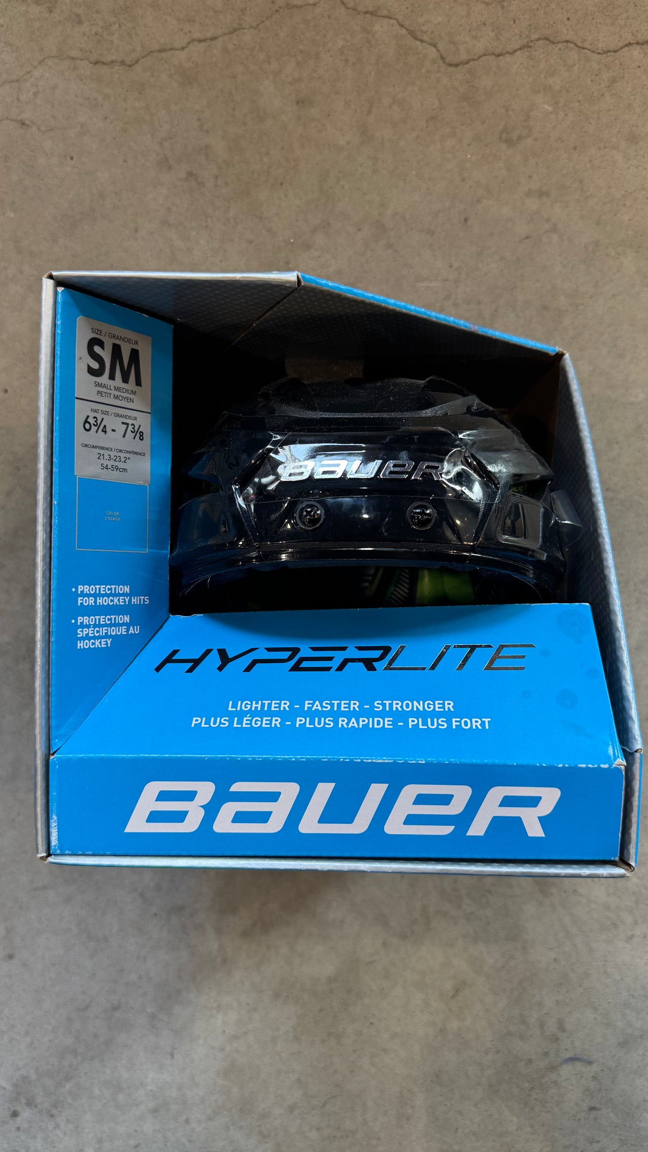 SMALL/MEDIUM PITTSBURGH PENGUINS - BLACK - HOCKEY HELMET - BAUER - HYPERLITE - PRO STOCK