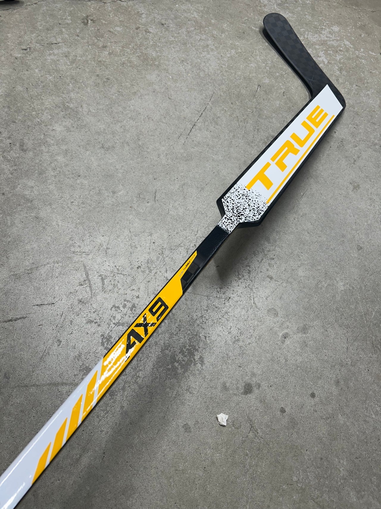 Left Hand 25” True AX9 Pro Stock Goalie Stick Blue/White