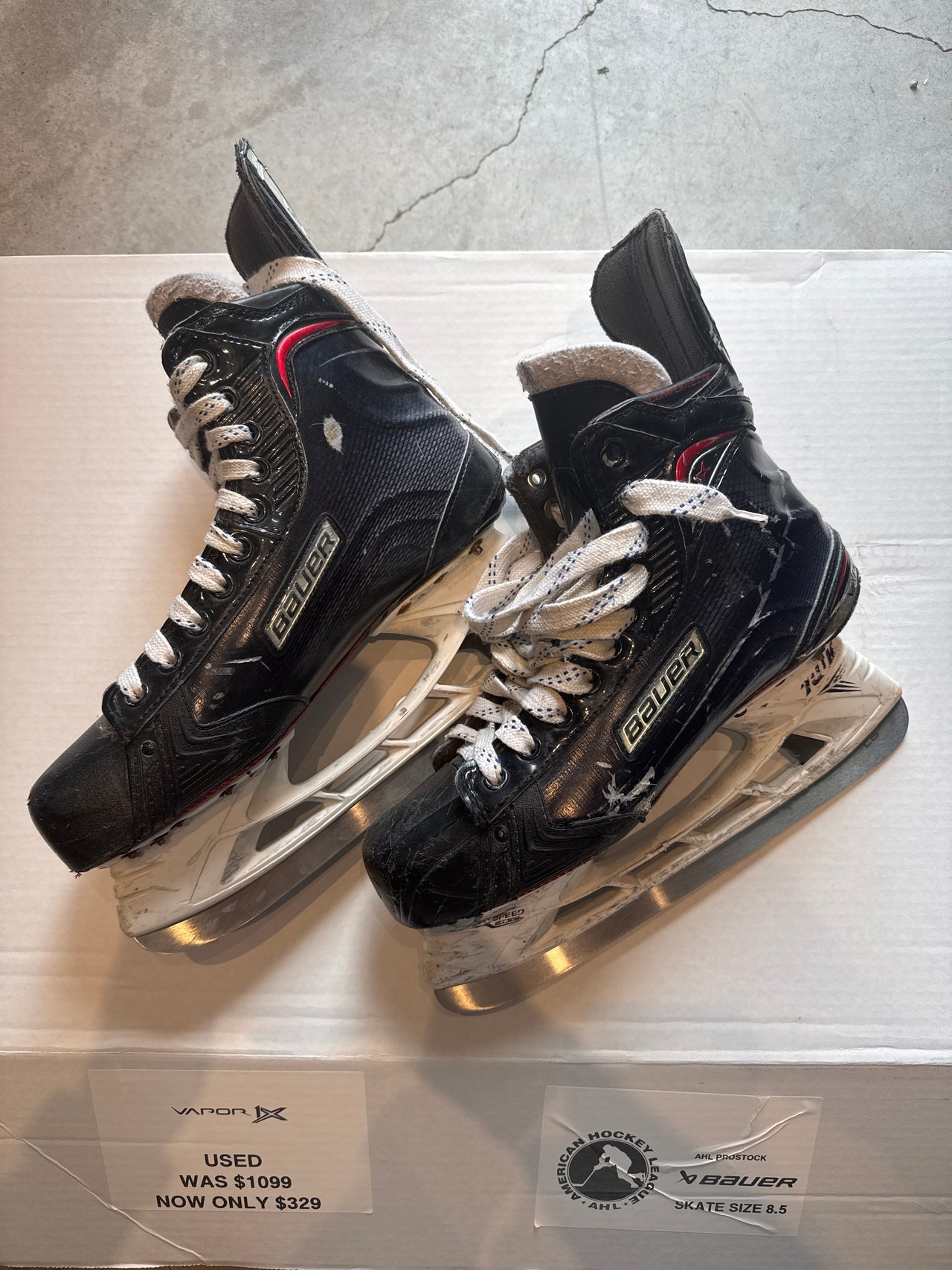 Bauer Vapor 1X Skate Size 8.5 Used Regular Width AHL Pro Stock