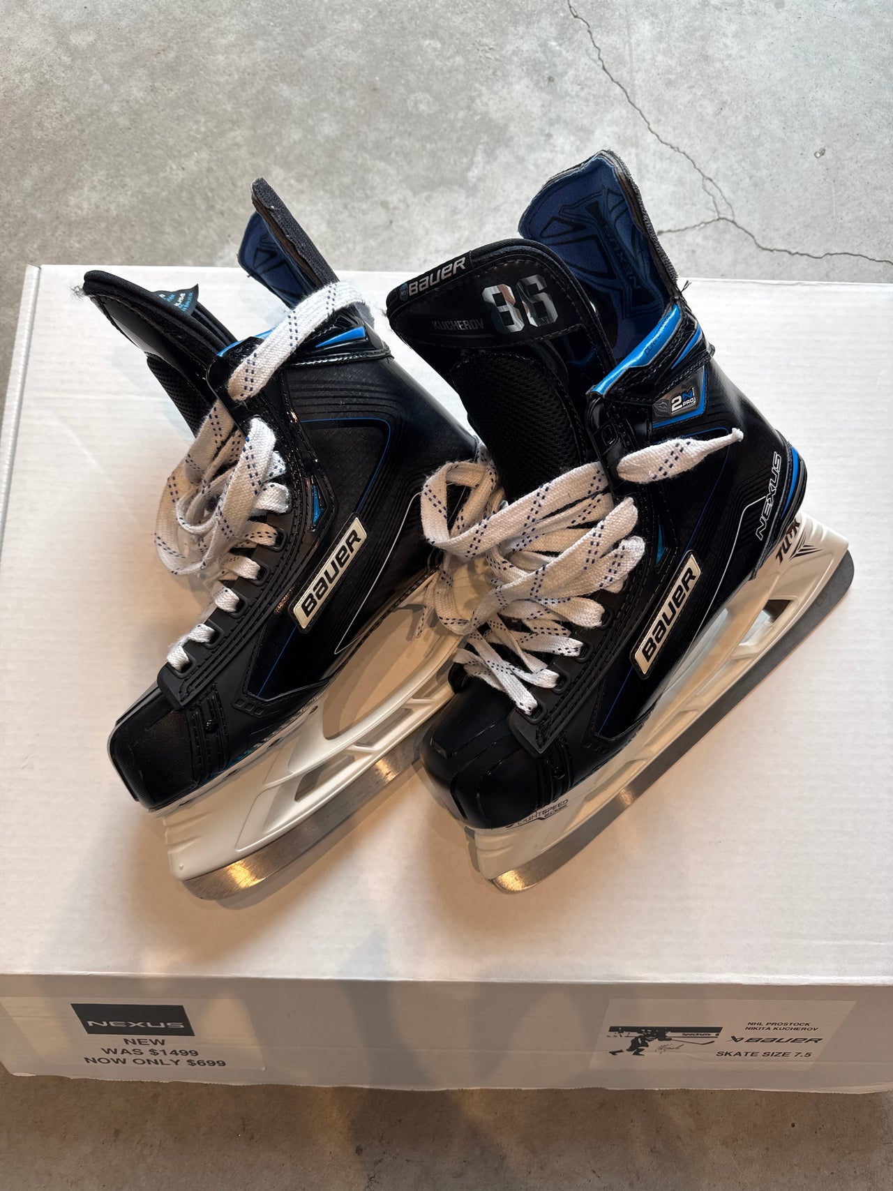 Bauer Nexus 2N Pro Skate New Size 7.5 Regular Width Nikita Kucherov NHL Pro Stock