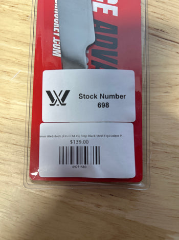 238mm BladeTech (Fits CCM XS) Step Black Steel Equivalent PWHL Pro Stock (New)