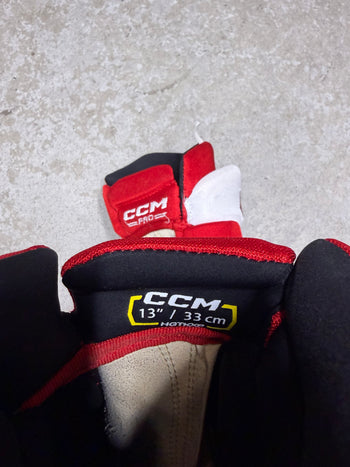 13” CCM Pro Stock Hockey Gloves (Used) NCAA Pro Stock