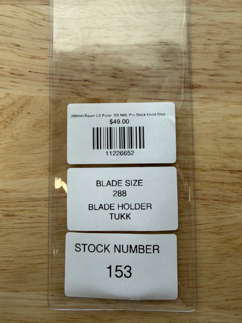 288mm Bauer LS Pulse  SS NHL Pro Stock Used Steel (Blade/Runner)