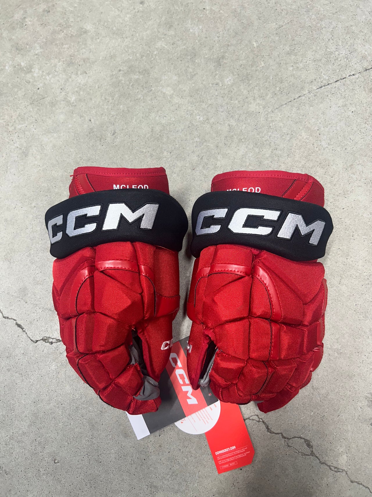 14” CCM HG 12 Pro NHL Carolina Hurricanes Hockey Gloves (New)