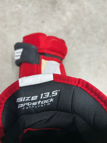 13.5” True Catalyst 9X Pro Stock Hockey Gloves New Jersey Devils  Chris Tierney (New)