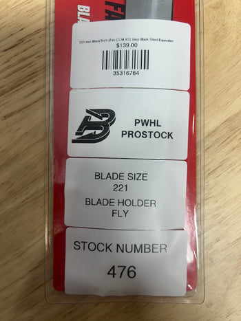 221 mm BladeTech (Fits CCM XS) Step Black Steel Equivalent PWHL Pro Stock