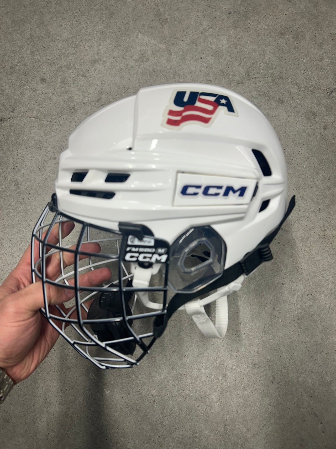 Medium CCM Tacks X Combo TEAM USA OLYMPICS Pro Stock Helmet New