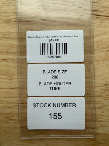 288mm Bauer LS Pulse  SS NHL Pro Stock Used Steel (Blade/Runner)