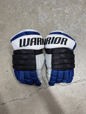 13” Warrior Covert Pro QRE Hockey Gloves (New) Tampa Bay Lightning NHL Pro Stock