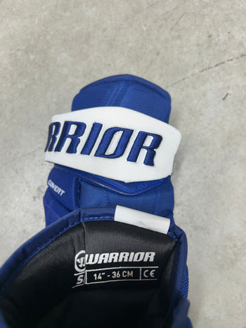 14” Warrior Covert Pro QRE Hockey Gloves (New) Toronto Maple Leafs NHL Pro Stock