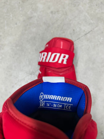 14” Warrior Covert Pro QRE Hockey Gloves (New) Detroit Red Wings NHL Prostock