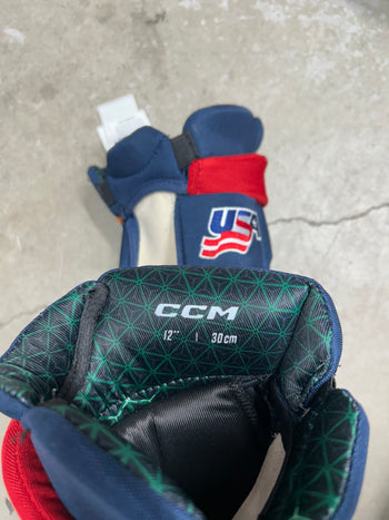 12” CCM Pro Stock Team USA Olympics Hockey Gloves (New)