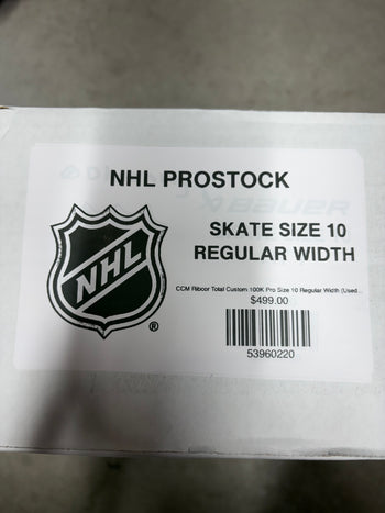 CCM Ribcor Total Custom 100K Pro Size 10 Regular Width (Used) NHL Pro Stock