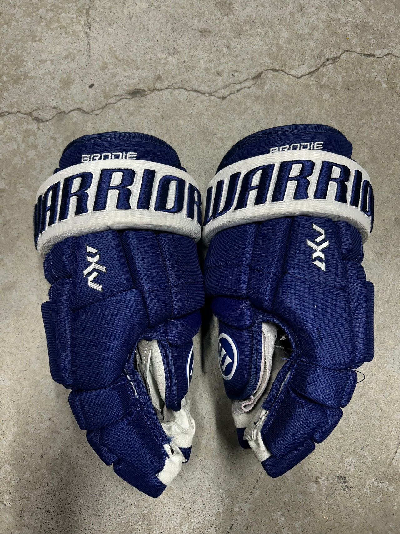 13.5” Warrior ALPHA X1 pro Pro Hockey Gloves (Used) Pro Stock