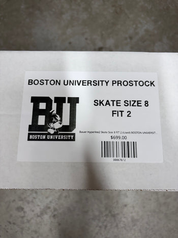 Bauer Hyperlite2 Skate Size 8 FIT 2 (Used) BOSTON UNIVERSITY Pro Stock