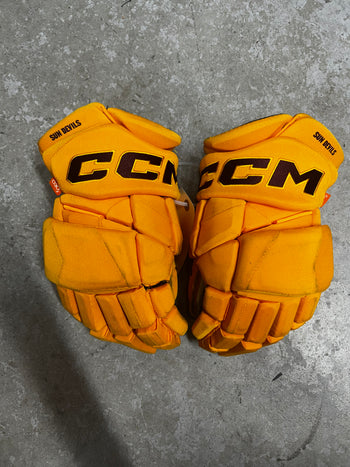 14” CCM HGPJSPP Arizona Sun Devils Hockey Gloves (Used) NCAA Prostock