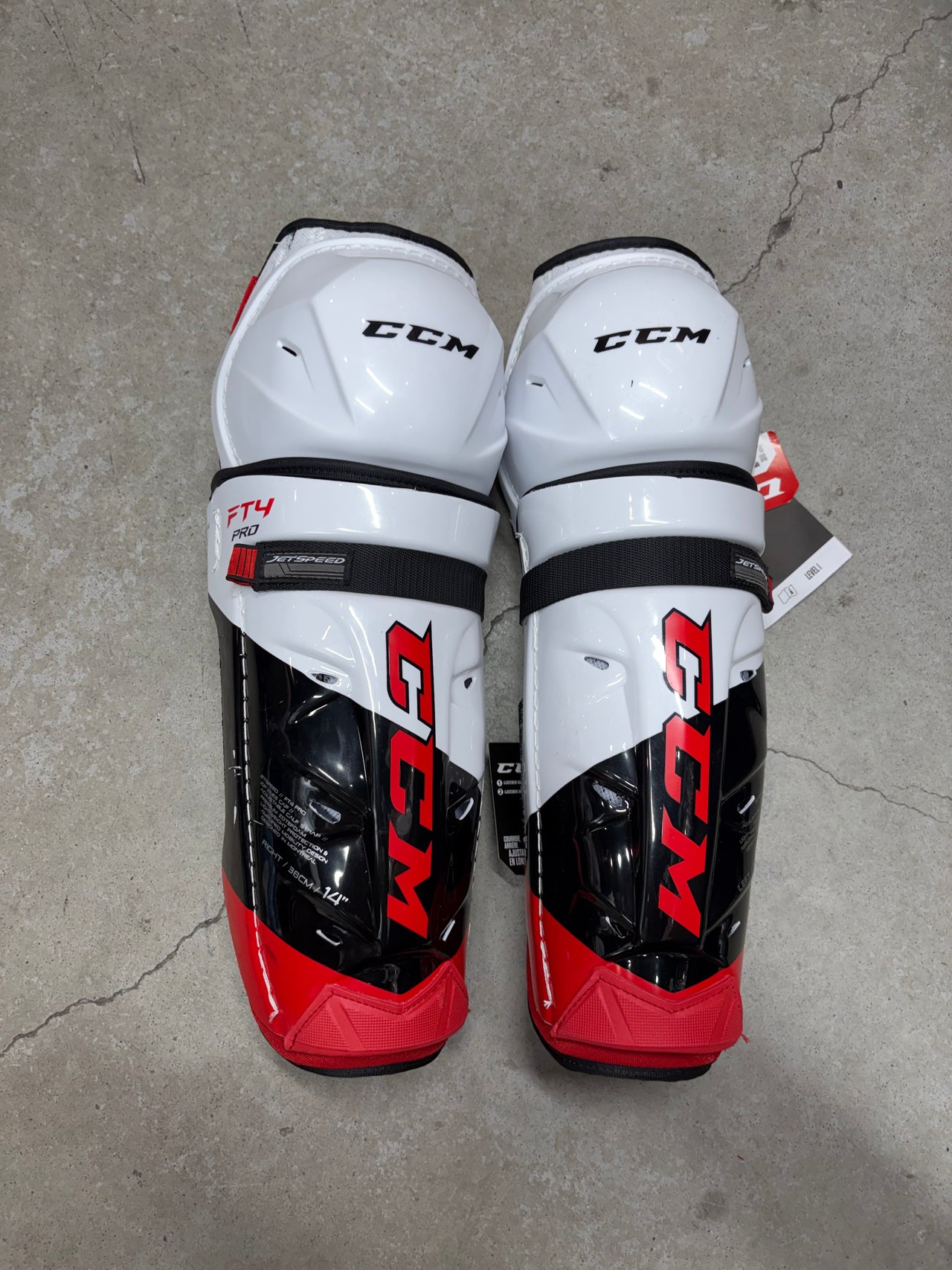 14” Senior CCM FT4 Pro Shin Guards (New) Pro Stock