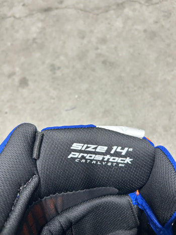 14” True Catalyst 9X Pro Stock Hockey Gloves Edmonton Oilers (New)