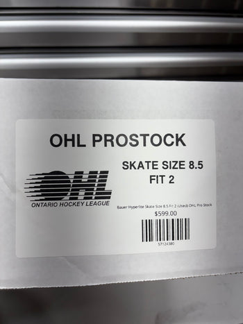 Bauer Hyperlite Skate Size 8.5 Fit 2 (Used) OHL Pro Stock