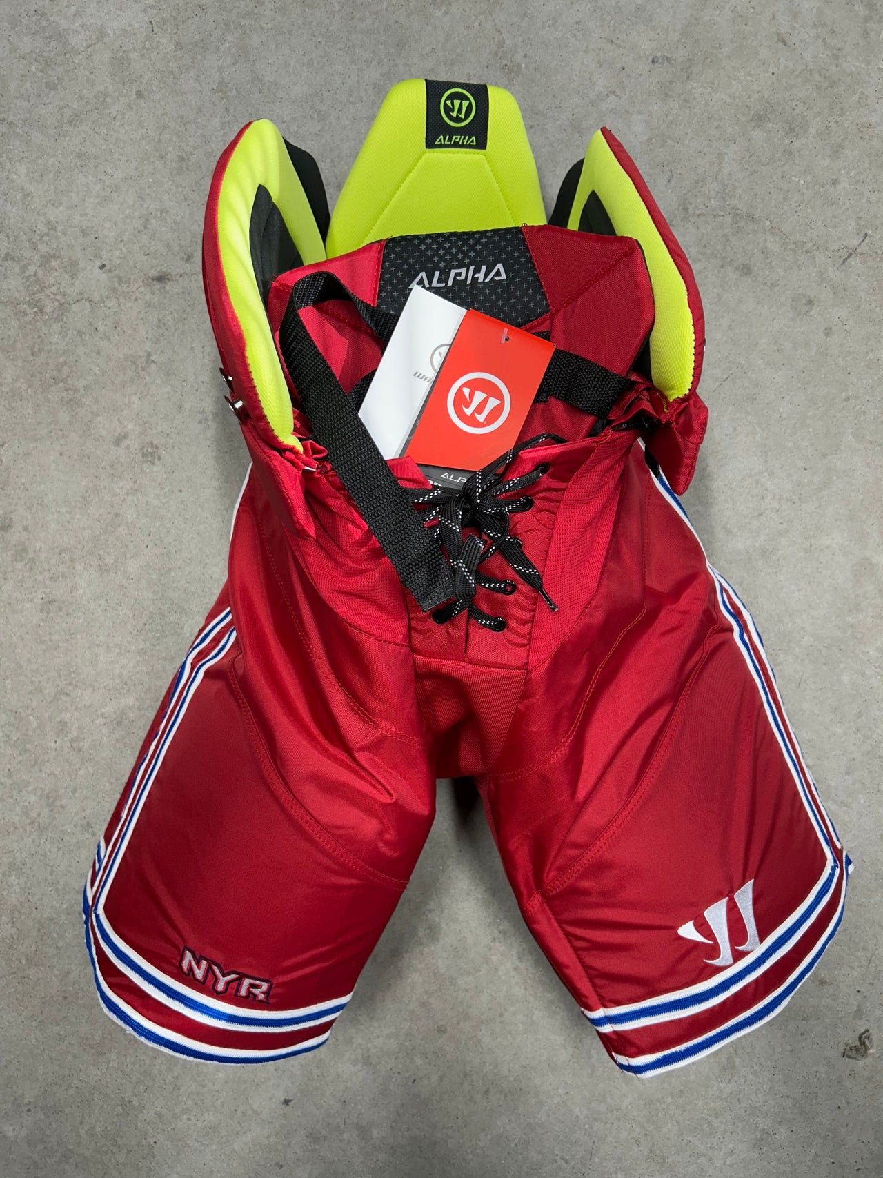 Senior Medium Warrior Alpha Pro Hockey Pants (New) New York Rangers Pro Stock