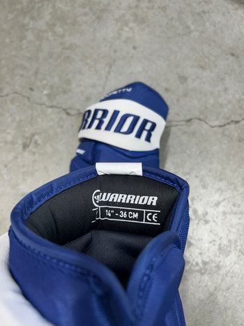 14” Warrior Covert Pro QRE Hockey Gloves (New) Toronto Maple Leafs NHL Pro Stock