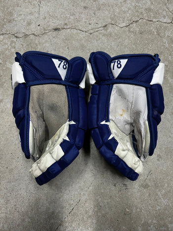 13.5” Warrior ALPHA X1 pro Pro Hockey Gloves (Used) Pro Stock