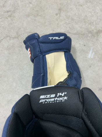 14” True Catalyst 9X Pro Stock Hockey Gloves New York Islanders (New)