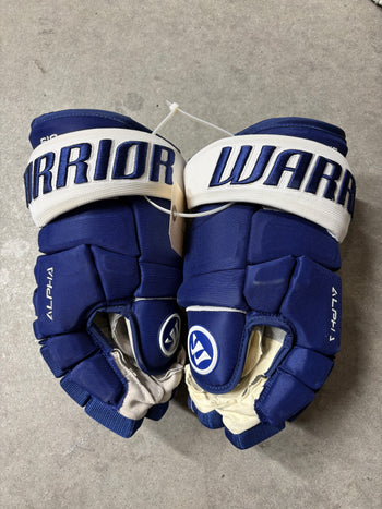 14” Warrior Alpha DX Hockey Gloves Toronto Maple Leafs Pro Stock New