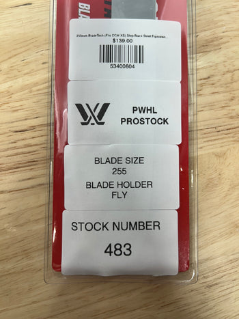 255mm BladeTech (Fits CCM XS) Step Black Steel Equivalent PWHL Pro Stock