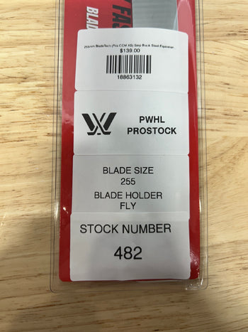 255mm BladeTech (Fits CCM XS) Step Black Steel Equivalent PWHL Pro Stock