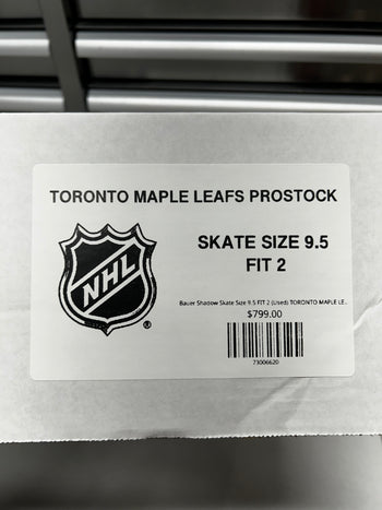 Bauer Shadow Skate Size 9.5 FIT 2 (Used) TORONTO MAPLE LEAFS Pro Stock