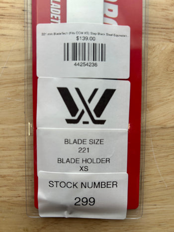 221 mm BladeTech (Fits CCM XS) Step Black Steel Equivalent PWHL Pro Stock