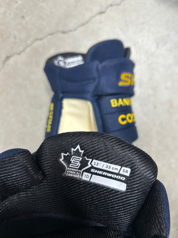 13” Sherwood Code 3 Pro Stock Hockey Gloves William Nylander Team Sweden