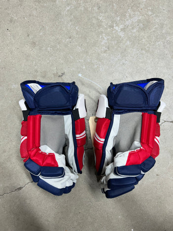 15” Warrior Covert Pro QRE Hockey Gloves (New) Montreal Canadiens NHL Pro Stock
