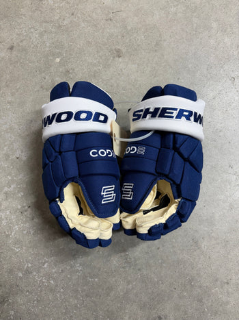 13” Sherwood Code 3 Pro Stock Hockey Gloves Alex Nylander Toronto Maple Leafs New