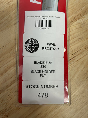 230mm BladeTech (Fits CCM XS) Step Black Steel Equivalent PWHL Pro Stock (New)