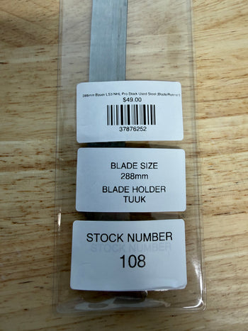 288mm Bauer LS3 NHL Pro Stock Used Steel (Blade/Runner)