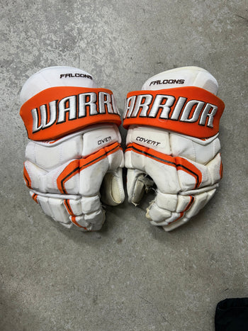 14” Warrior Covert Pro QRE Hockey Gloves (Used) NCAA Pro Stock