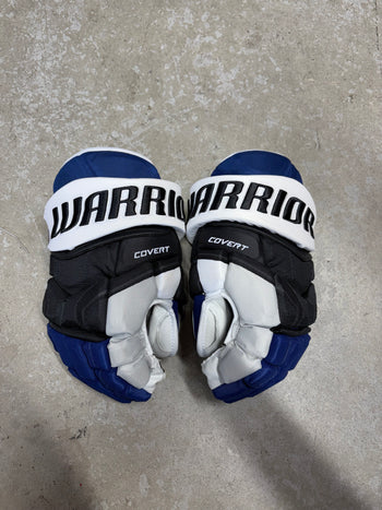 13” Warrior Covert Pro QRE Hockey Gloves (New) Tampa Bay Lightning NHL Pro Stock