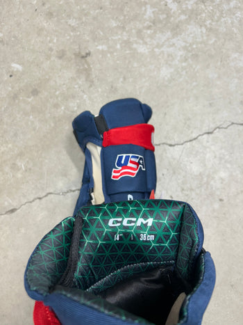 14” CCM Pro Stock Team USA Olympics Hockey Gloves (New)